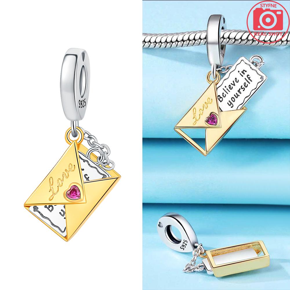 925 Silber Rosa Zirkon Liebesperlen Anhänger Passend für Armband Damen Schmuck DIY Geschenk Zarte Accessoires Jahrestag Geschenk