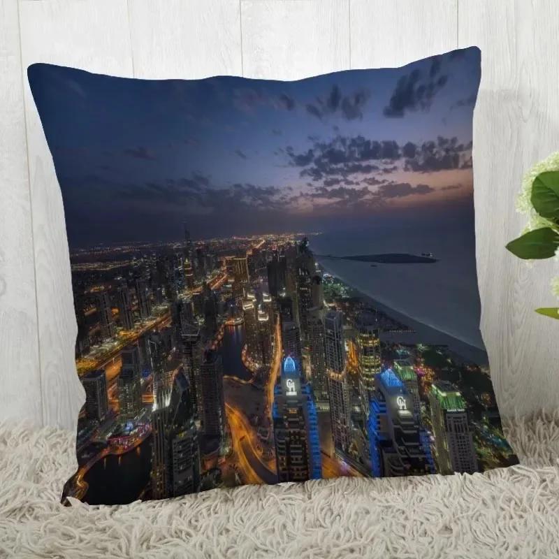 Luxury Home Decor Pillow Cover Living Room Sofa Cushion Cover City Night Scene Light Pattern Cushion Cover