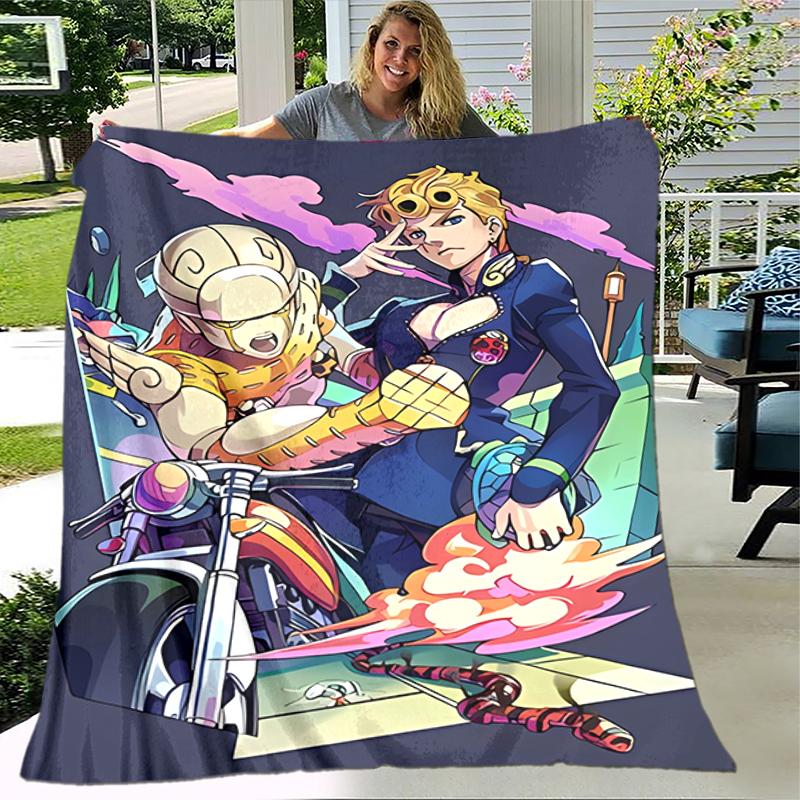 1pc Blanket JoJo's Bizarre Adventure3 Print Design, Lightweight Blanket for Sofa, Bed- Soft &Warm, Gift for All Seasons like Christmas, Halloween