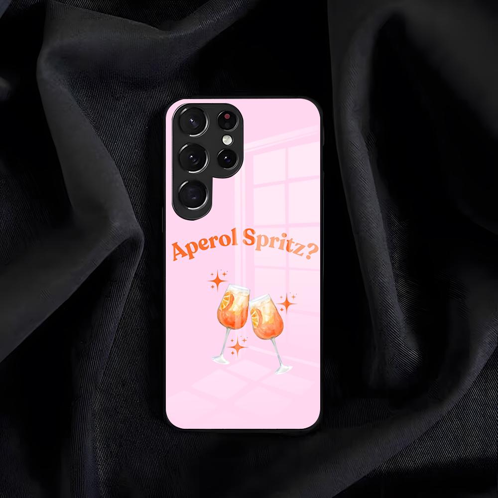 

Чехол для телефона A-Aperol S-Spritz для Samsung S26 S25 Edge S24 S23 S22 S21 S20 Ultra Plus FE Стеклянная крышка Galaxy S23 FE