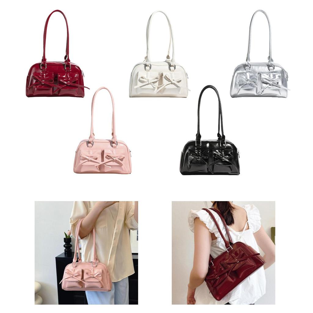 Women PU Leather Shoulder Bag Tote Bag Elegant Armpit Bag with Zipper Closure Purse Hobo Bag for Vacation Office Outdoor Party