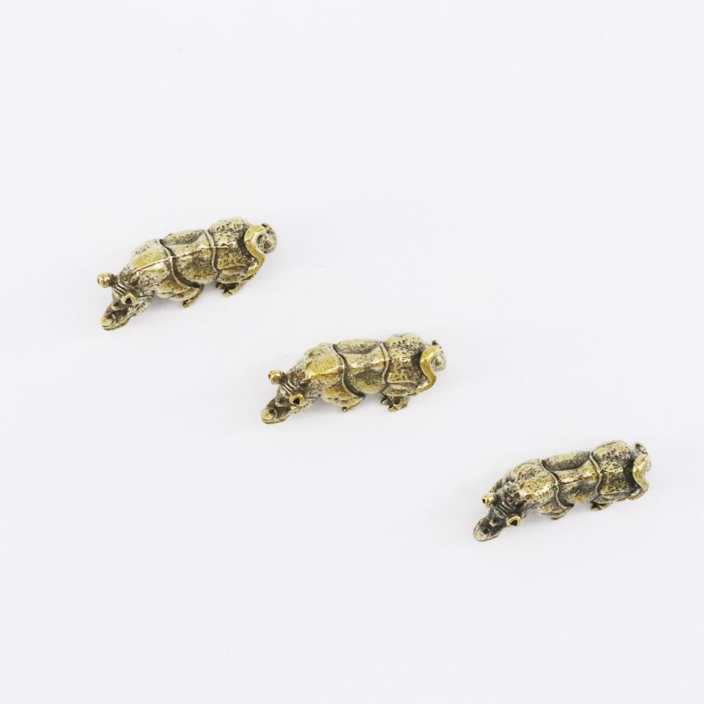 Home Decoration Antique Tea Pet Brass Crafts Desktop Ornaments Rhino Ornaments Animal Figurines