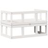 2 In 1 Extendable Garden Sofa White Solid Pine Wood