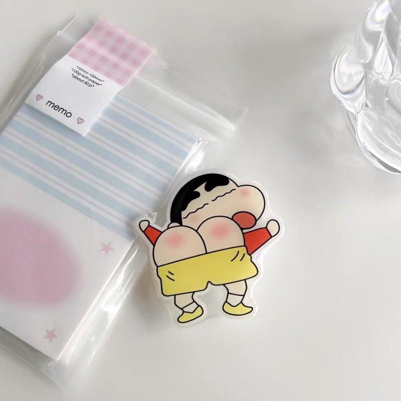 

Cute Cartoon Crayon Shin Chan Mobile Airbag Bracket With Scalable Adhesive Ring Buckle Desktop Air Cushion Support Couples