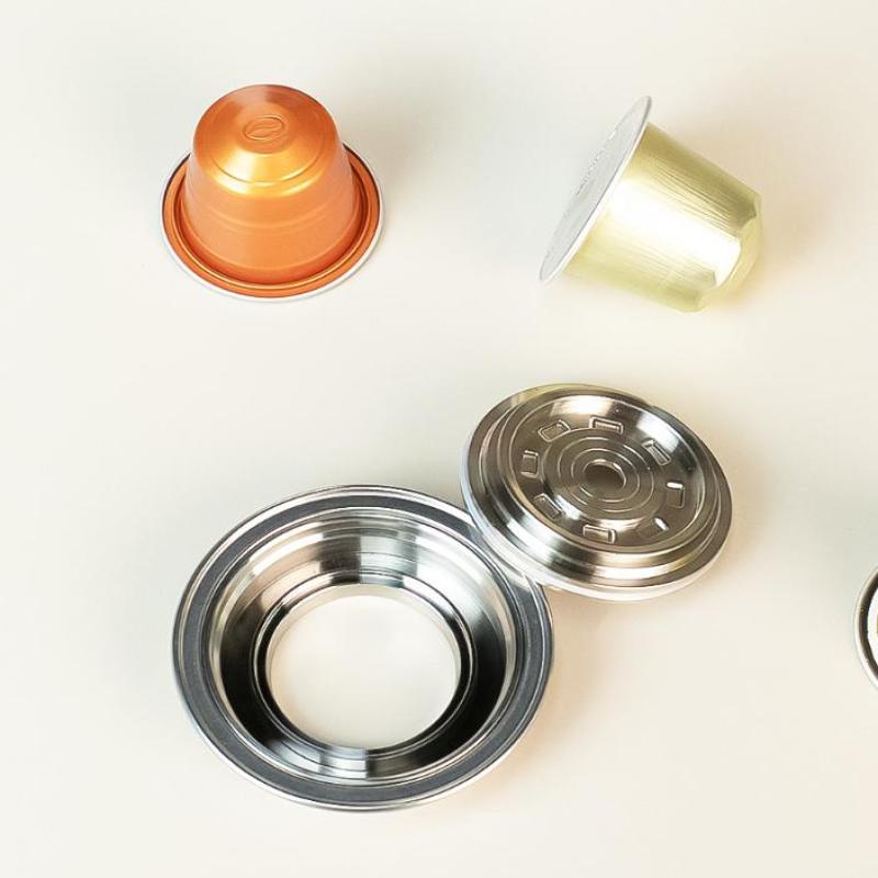 Reusable Coffee Capsule Adapter Stainless Steel Coffee Pod Adapter Converter With 4 Stickers Compatiable For Vertuolline Gca1