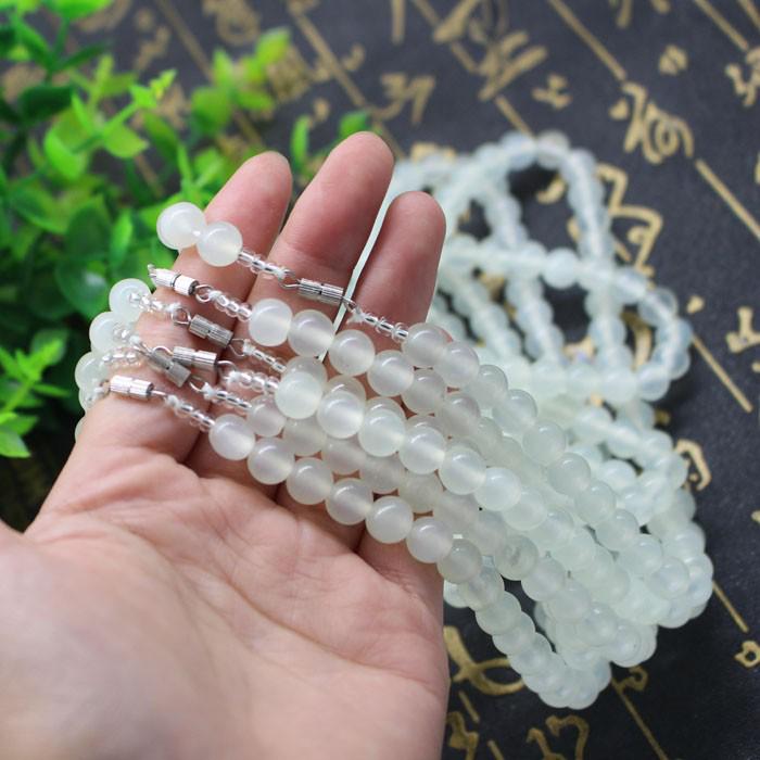Natural Xiuyan Jade Necklace & Multi-Strand Buddhist Beads Bracelet Set