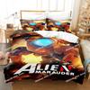 2023 Alien Marauder Bedding Set Single Twin Full Queen King Size Bed Set Aldult Kid Bedroom Duvetcover Sets Anime Bed Sheet Set