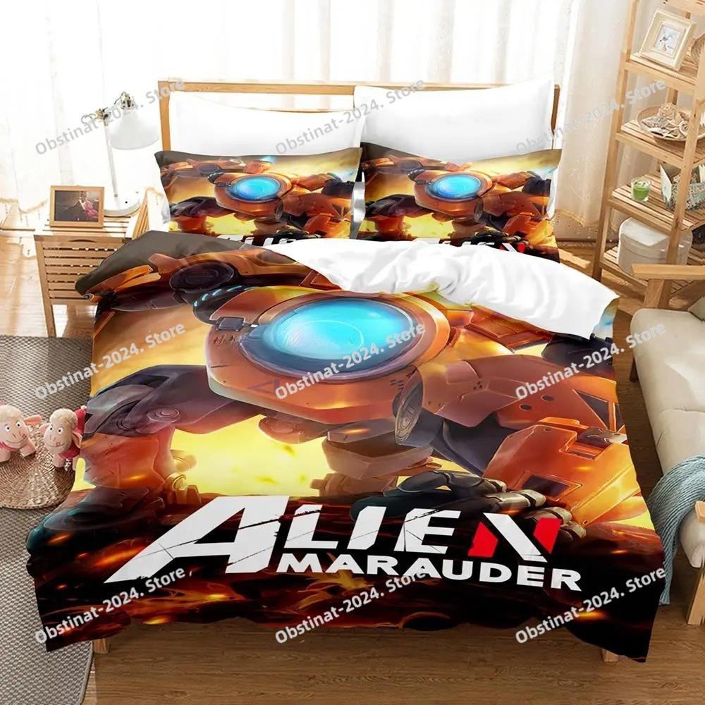 2023 Alien Marauder Bedding Set Single Twin Full Queen King Size Bed Set Aldult Kid Bedroom Duvetcover Sets Anime Bed Sheet Set