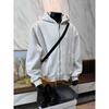 Men's 400g Heavy Gray Deconstructed Zip-Up Hoodie