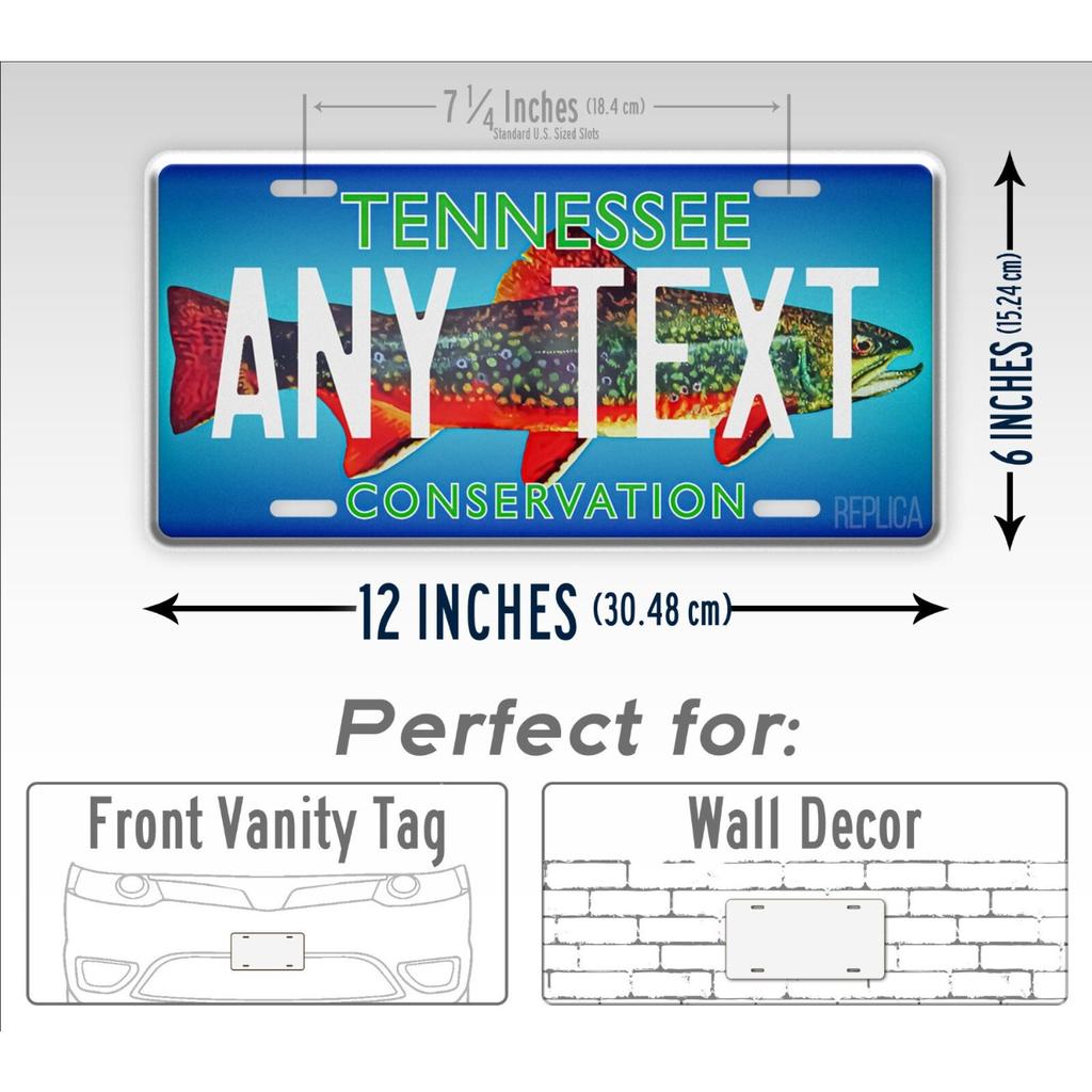 Personalized Tennessee Trout Conservation License Plate Metal Sign Wall Art Home Decor