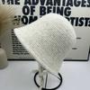 Wool Blended Bucket Hat Women's Autumn and Winter New Lace-up Basin Hat Warm Versatile Knitted Hat Split Fork Bucket Hat