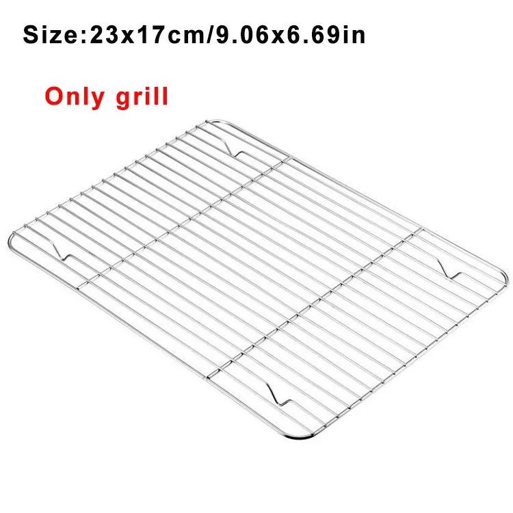 Rectangular Stainless Steel Grill Cookie Baking Pan With Removable Cooling Rack Kitchen Gadget Nonstick Tray Suitable For Oven