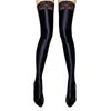Calze Alte Sexy da Donna in Pizzo Raso Liscio Lucide all'Olio Collant Sexy Lucidi Vintage Calze da Yoga Modellanti Elastiche Calze da Cameriera Sopra il Ginocchio