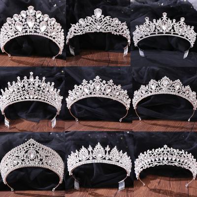 DIEZI Barock Elegant Kupferfarben Kristall Krone Tiara Frauen Hochzeit Königin Prinzessin Braut Haar Zirkon Accessoires Kopfschmuck