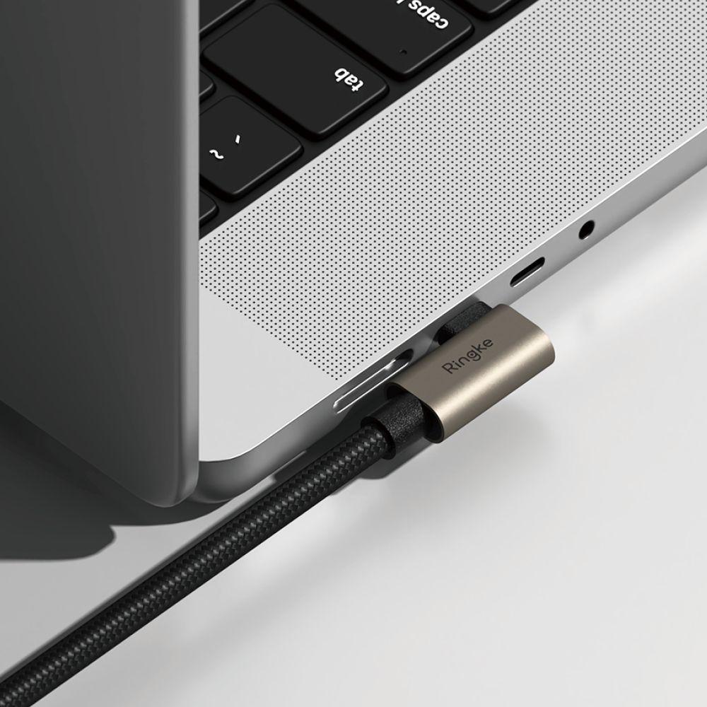 Ringke Usb 3.2 Gen 2X2 Type-C 90 Degree Cable Pd240W 200Cm Black