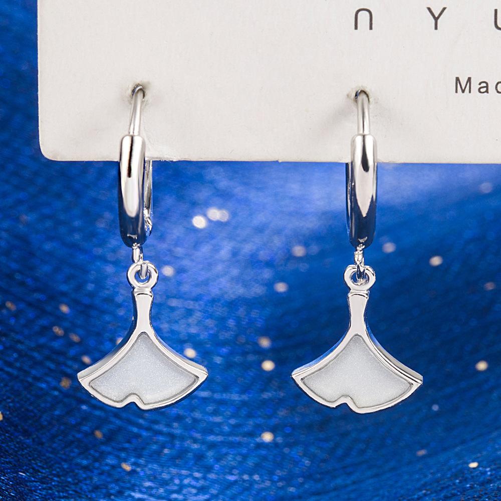 Серьги Ginkgo Biloba, Niche High-end Light Luxury Fashion Natural Ear Jewelry, Women