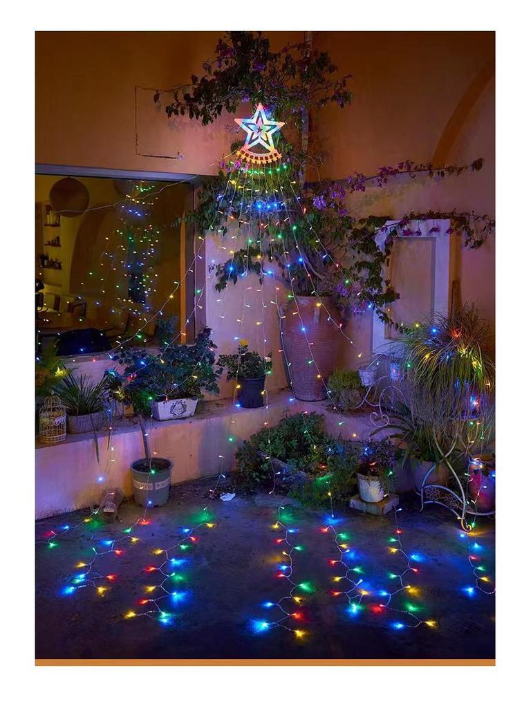 Flowing Color LED Star Waterfall Light - Outdoor Christmas Decoration
