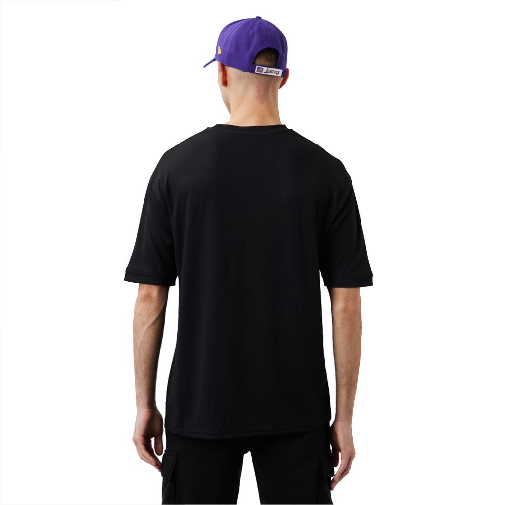 New Era NBA Los Angeles Lakers Script Mesh Tee, Mens Black T-shirt