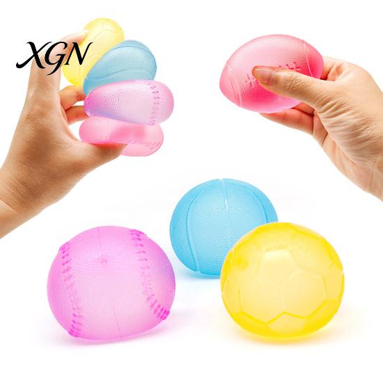 Squeeze Stress Ball 4Pcs Sports Toy Relief Mini Basketball Baseball Reliever Rugby Football Fidget Decompression Lover Gift Tactile