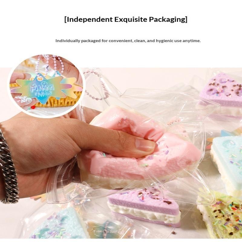 Süßes kuchenförmiges Squishy Fidget Toy Weich Langsam aufsteigend Pastell-Macaron-Farben Zur Stressbewältigung Zuhause Büro Kinder Spiel