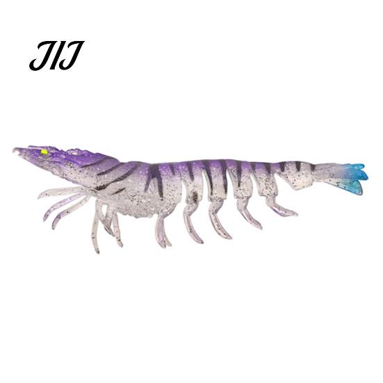 Flexible Fishing Baits 9.5cm/4.8g TPE Soft Bionic Shrimp Bait, Realistic Glitter Lure, Simulation Lifelike Swimming Prawn Swim Bait for Freshwater