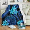 Hawaiian Polynesian Plumeria Pattern Flannel Throw Blanket Soft Lightweight Warm Decoration Soft Bed Home Sofa Kids Adults Gifts