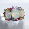 Fashion Unique Color Zirconia Ring New Light Luxury Exquisite Retro Ladies Wedding Jewelry Accessories Birthday Gift