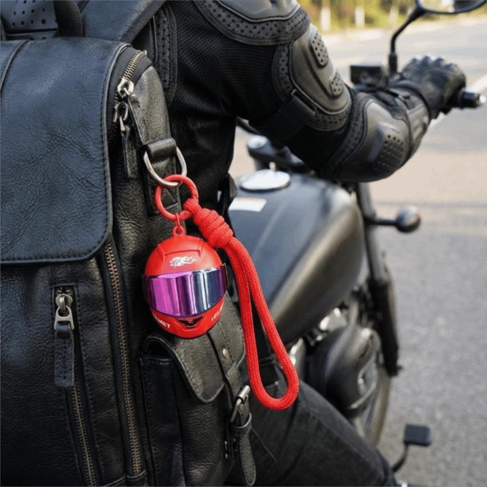 Multi-functional Light Up Helmet Key Fob Light Up Portable Keychain Pendant  For Motorcycle Lovers