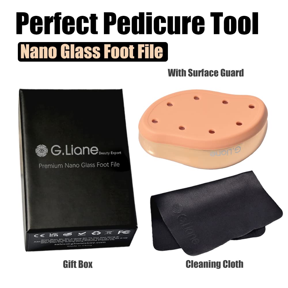 Nano Glass Heel File for Foot Calluses Crystal Glass Heel File for Dry and Wet Hard Skin Gold G.Liane - -