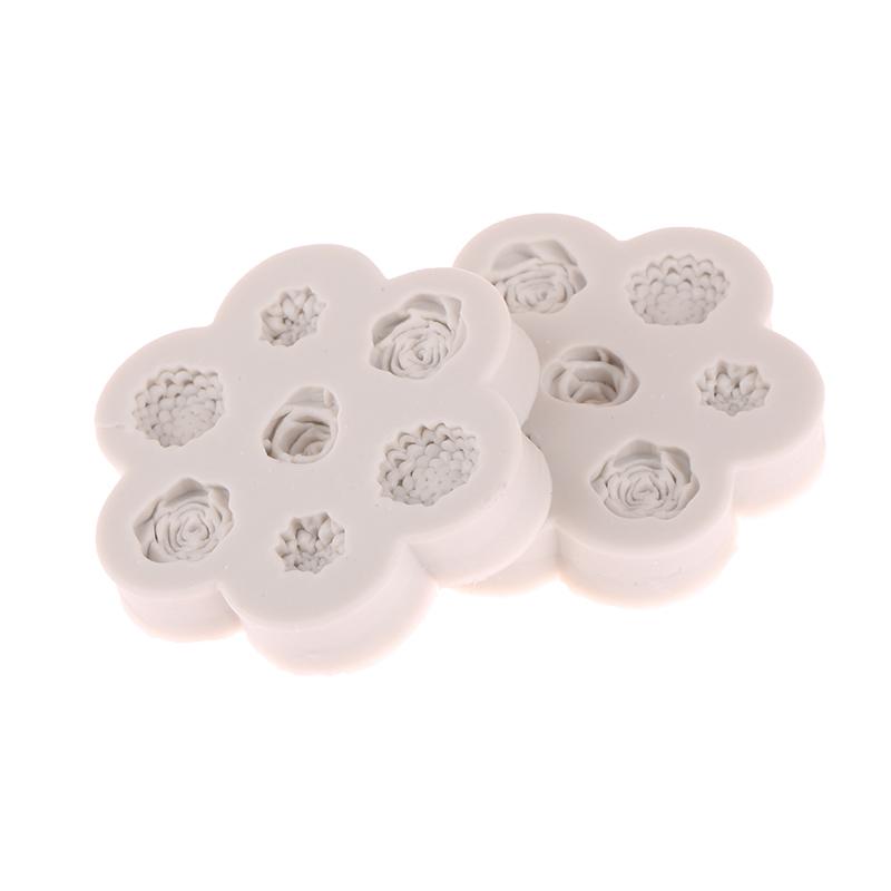 7 In 1 Flower Rose Peony Silicone Mold Diy Flower Aroma Candle Plaster Gypsum Ornaments Handmade Soap Mould