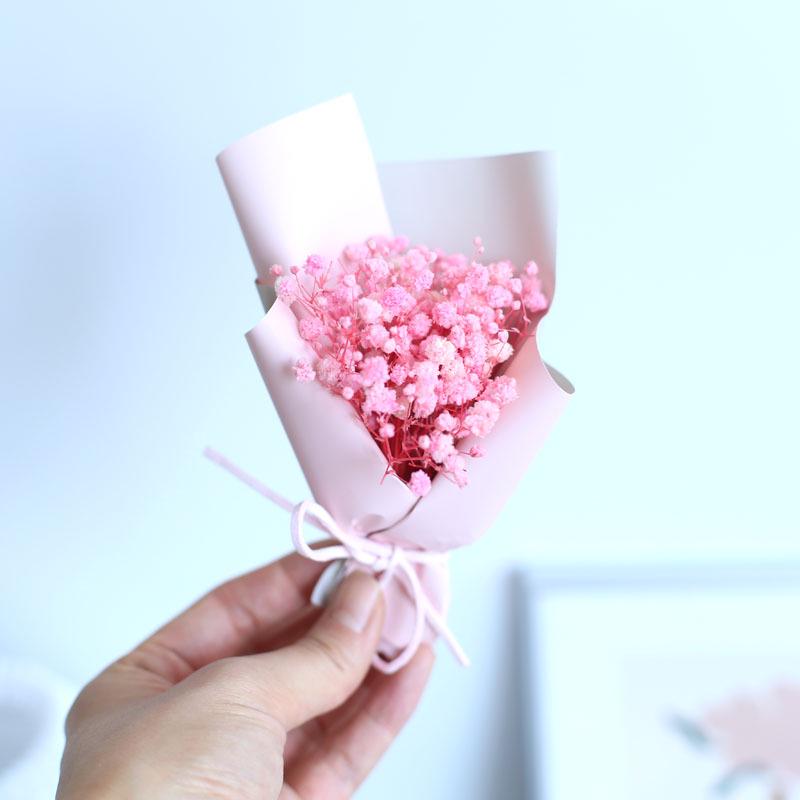 Mini Bouquet of Preserved Dried Flowers: Baby's Breath & Roses - Ideal for Parties, Festivals, Birthday Gifts, and Decorations