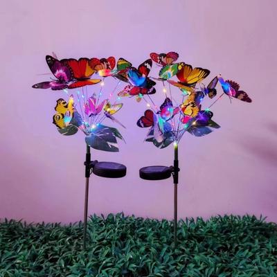 Solar Butterfly Flower Lamp Led Copper Wire Light Outdoor Garden Villa Lawn Courtyard Landscape Decoration