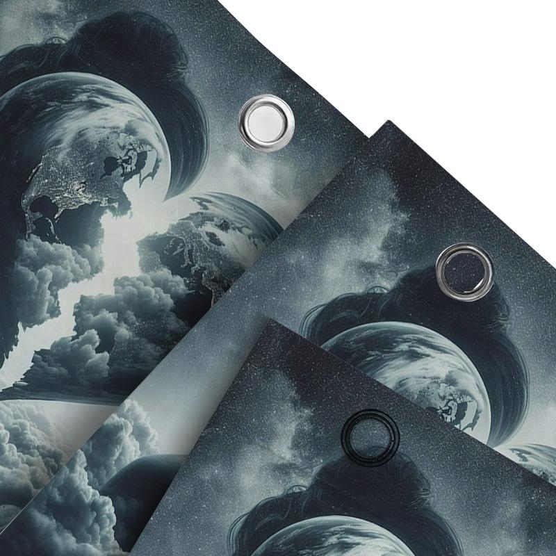 Fantasy Earth Heart Waterproof Shower Curtain For Bathroom Decor