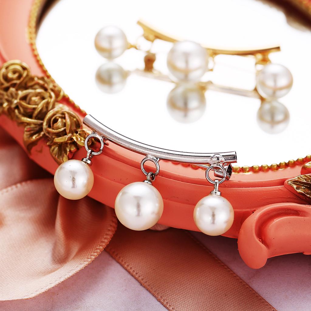 Women Fashion Alloy Pearl Beads Brooch Jewelry Accessories for Scarf Shawl Dress