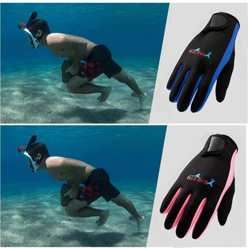 Neoprene Wetsuit Gloves Diving Swim Scuba Surf Snorkeling Cold-Proof Swimming Gloves Easy Donning Anti-Slip
