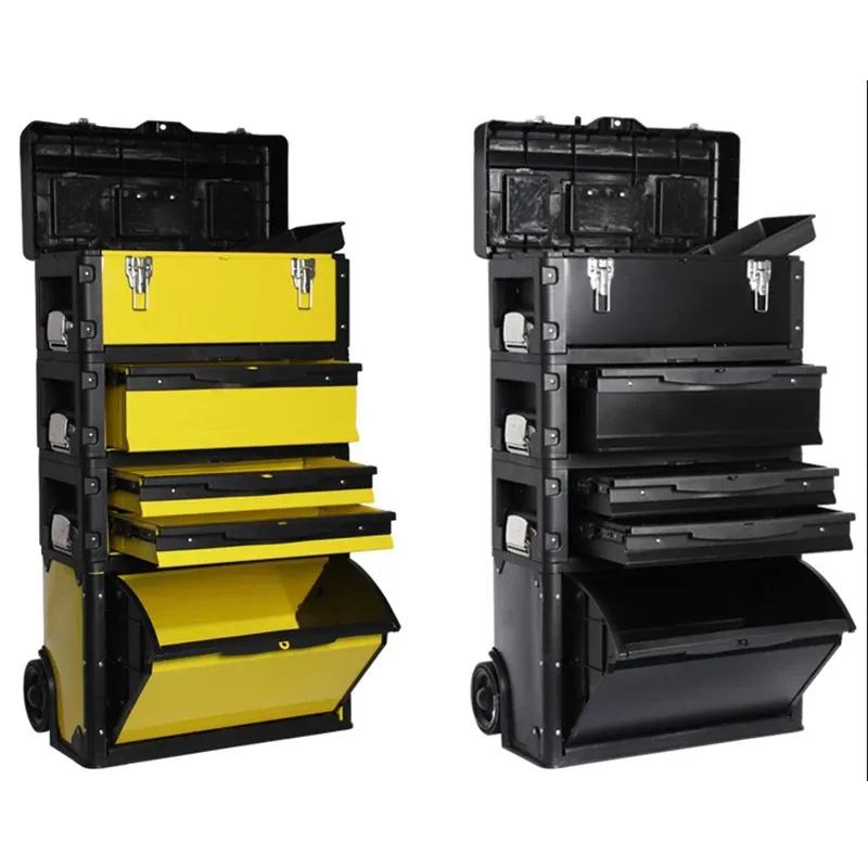 Car Maintenance Tool Storage Box Multifunctional Trolley Tool Box Three-in-one Hardware Box Wheeled Workshop Tool Trolley чёрный