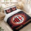 Custom Name Bedding Set 3 PiecesAC Milan Print Duvet Cover + 2 Pillowcases Soft Bed Decor