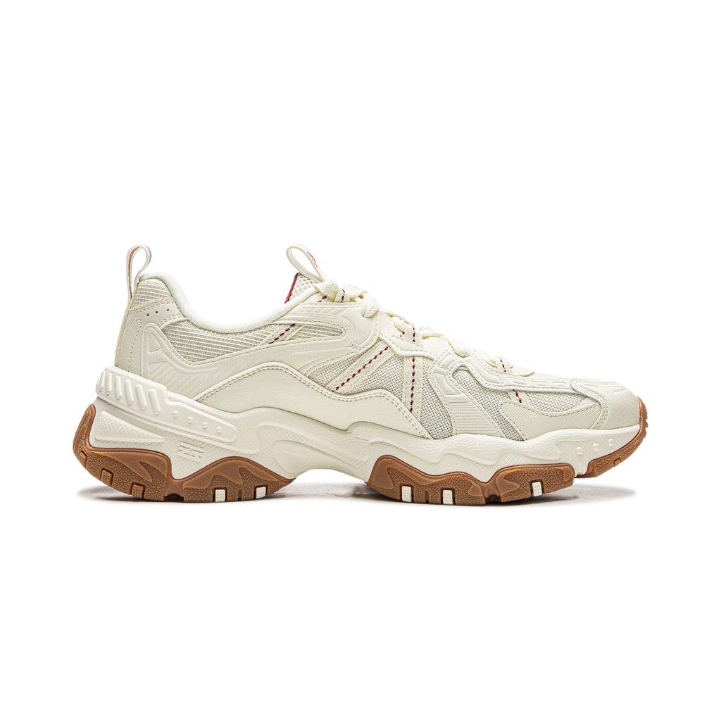 Li Ning Brown Sugar Cushioning Slip Resistant Abrasion Resistant Support Low top Casual Shoes Men's Ecru AGCW097-3