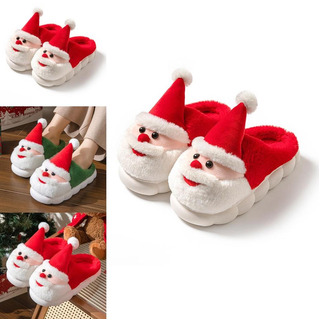 Cozy And Warm Christmas Santa Themed Home Slippers For Men And Women In Thick Non-slip Design