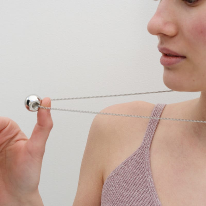 

MONDAY EDITION Bold Ring Pendant Long Necklace Silver