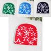 Y2k Style Star Design Knit Cap With Fluffy Fabric For Fall Street Fashion