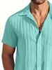 Men's Summer Trendy Solid Color Lapel Sports Casual Shirt