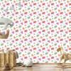 Wallpaper Flowers white, powder pink, coral and lime 50x1000