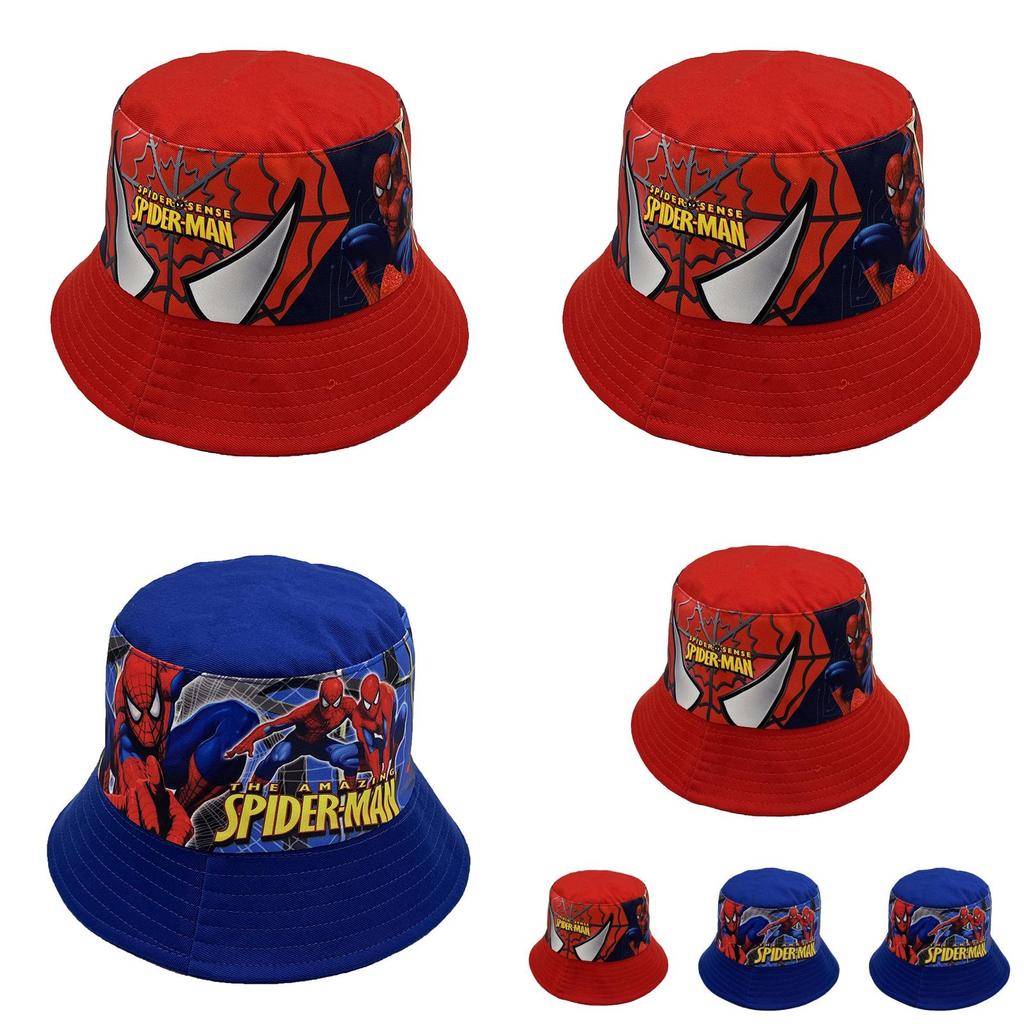 Spider Man Cartoon Printed Kids Fisherman Hat With Sun Protection For Outdoor Play