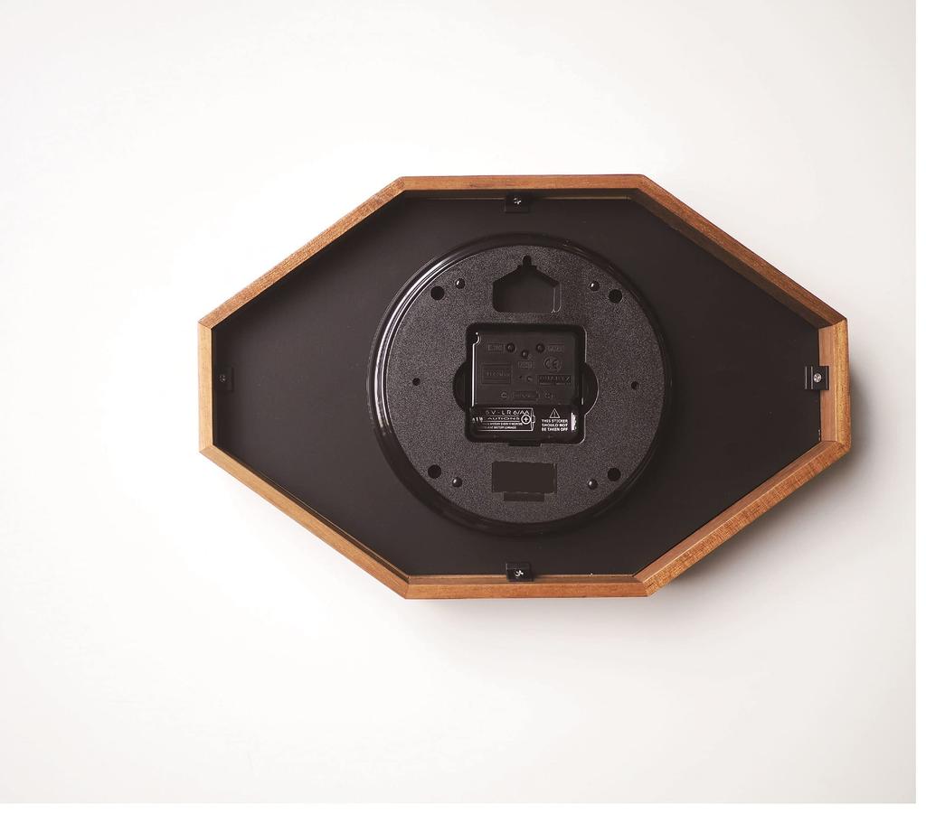 Interform Wall Clock Radio Clock Belmonte Black Gold Wood Width 33 X Height X Depth CL-3024BK 21.5 4.5