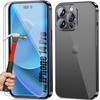 Protective Case - Silicone - iPhone 14 Pro - Ultra-thin - 2 Tempered Glasses - Black