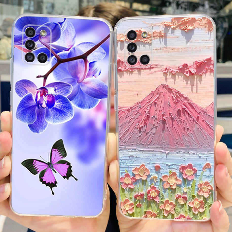 For Samsung A51 Case SM-A515F Flower Cover Fashion Silicone Soft Bumper Clear Funda For Samsung A31 A71 SM-A315F A 51 Phone Case