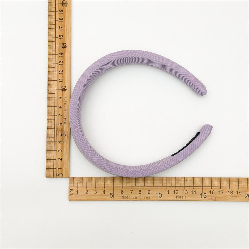 Embossed Diagonal Texture Headband Sweet Macaron Color Hair Hoop Wide Thick Spongy Hairband For Elegant Women Daily Styling