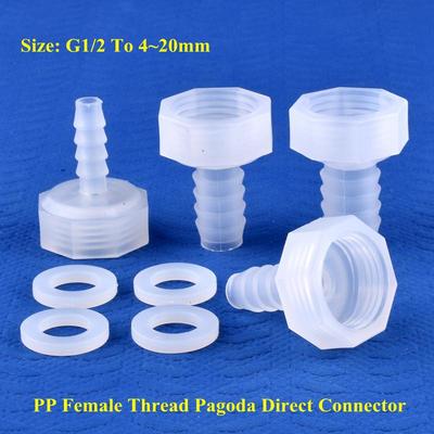 PP Direktverbinder G1/2" 3/4" Innengewinde auf 4~25mm Tülle Mikro-Bewässerung Gartenwasser Pagode Schlauchverbinder Aquarium Tank Anschlüsse