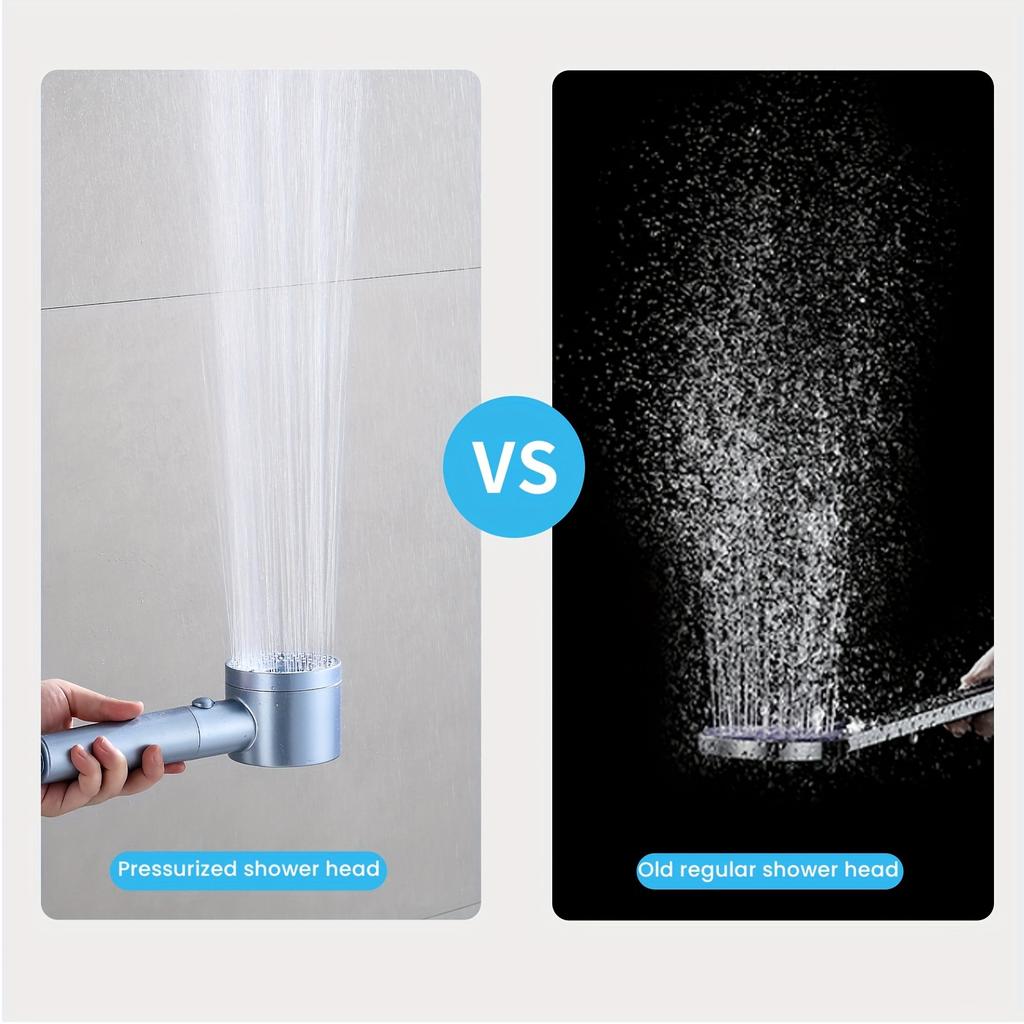 5 Modes One Key Stop Water-saving Shower Head Handheld Large Flow High-pressure Shower Nozzle with Filter Bathroom Showerhead